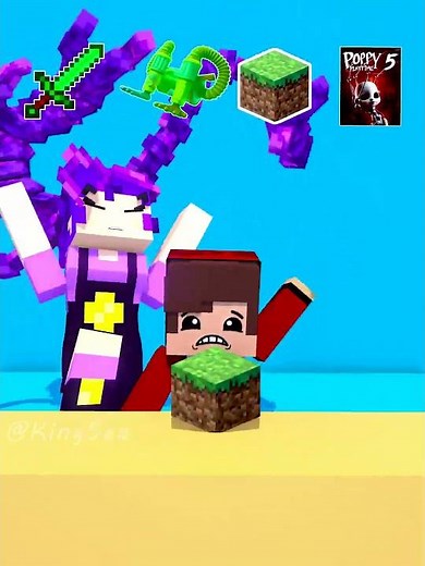 JJ Split Items Challenge Minecraft vs Poppy Playtime - MAIZEN Minecraft Animation #shorts