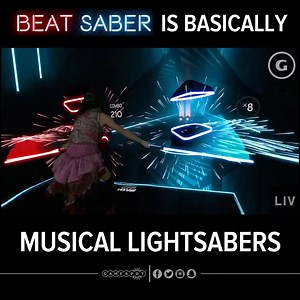 36K views · 794 reactions | A longer video of the coming Beat Saber VR game. It’s guitar hero with #Lightsabers | Lightsabers | Facebook