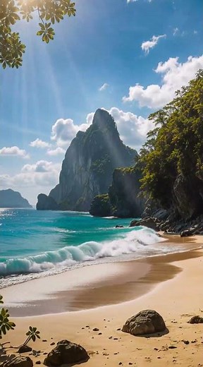 Hidden Beach Paradise Through a Sea Cave