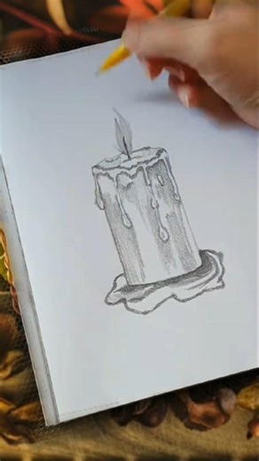 Realistic Candle Drawing with Graphite Pencil 🕯 Step by Step