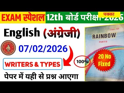 12th English Writer Names | Remember all the Writer names in one go! | Bihar Board 12thEnglish Wr...