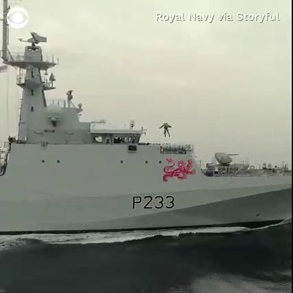 BLAST-OFF: Members of the British Royal Navy took a leap of faith over the weekend — as they jumped off and hovered above patrol ships in England's Puget Sound. The Marines were testing out a jet suit for maritime boarding operations, flying between boats and ships while out on the water. | CBS News