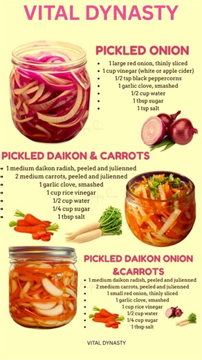 How to Make Delicious Pickled Onion & Pickled Daikon Carrots 🍋🥕