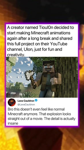 A creator decided to start making Minecraft animations...