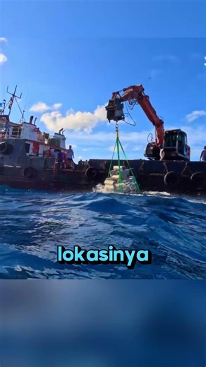 They dump concrete into the sea… turns out they are making this