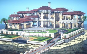 【Minecraft】如何建造地中海豪华现代住宅教程（第一部分）（FlyingCow）