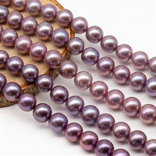 10-12mm Round Edison Pearl in Full Strand, Freshwater Pearl in Natural Colors With High Luster, Pre-strung for Jewelry Making, SKU # 2931ED - Etsy