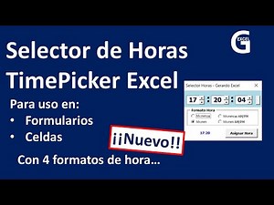 ⌚ Selector de Horas (Time Picker 🕔) en VBA Excel | Para uso en formularios y celdas