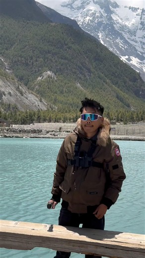 Beautiful view from blue lake #travel #offroad #manang #viral #dirtbike