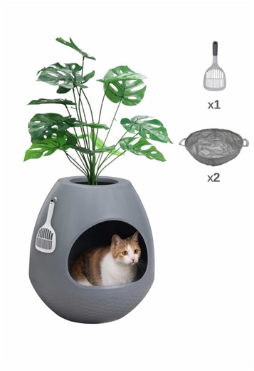 Shop here: https://temu.to/k/puv6pmi1pg9 Hate the look (and smell) of a cat litter box ruining your room aesthetic? 😩🐱 This hidden plant litter box is the stylish solution—designed to look like a decorative plant while secretly hiding your cat’s litter box inside. It blends perfectly with home decor, reduces visual clutter, and gives your cat a private space. And at just $47.89 with coupon, your home can stay clean, discreet, and beautiful 🌿✨ #litterbox #CatOwners #PetHacks #HiddenLitterBox #