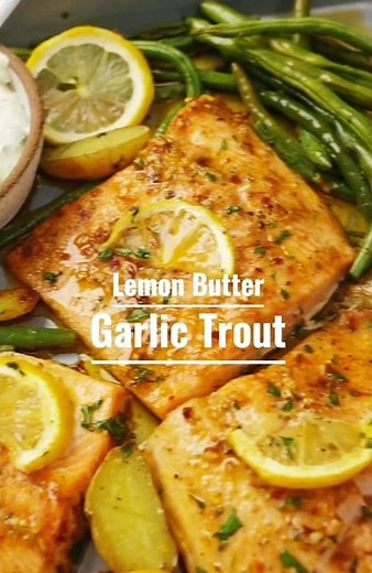 Trout with Garlic Lemon Garlic Butter easy Recipe #sherifood #recipe #trout