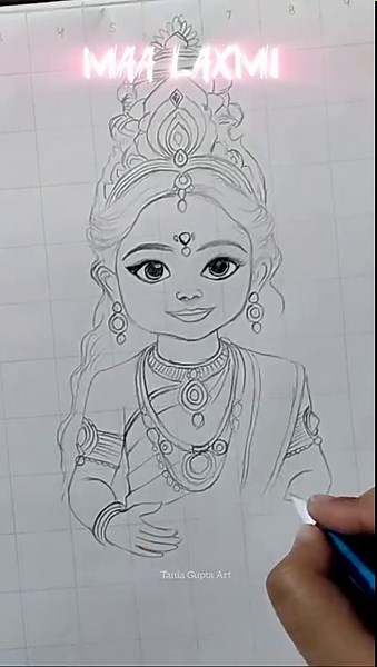 Mata Laxmi Drawing #shorts #maalaxmi #laxmi #lakshmi #diwalispecial #drawing