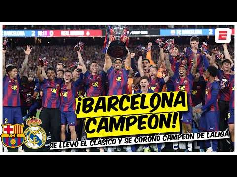 Barcelona crowned LaLiga champions after beating Real Madrid 2-0 with goals from Rashford and Fer...