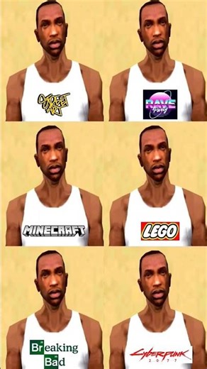 “CJ in 6 Styles! | Minecraft, Lego, Breaking Bad & More” #gtasanandreas