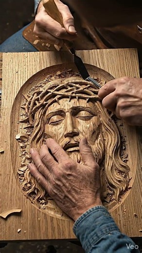 The incredible craftsmanship of a Jesus portrait.