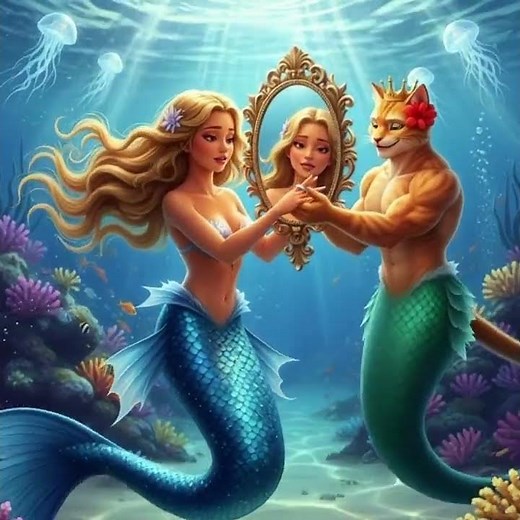 A cat getting married to a princess #cat #mermaid #catlovers