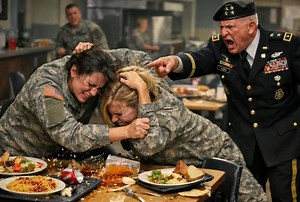Chaos erupted in the mess hall of a U.S. Army base when a heated rivalry between two female soldiers boiled over into violence. Private Elena Ramirez and Specialist Mia Thompson had been at odds for weeks, their jealousy fueling petty arguments and intense competition during training and daily duties. The tension stemmed from personal grudges, with troops whispering about deeper emotional entanglements in their unit. One fateful lunchtime, as soldiers lined up for meals, Ramirez couldn't hold ba