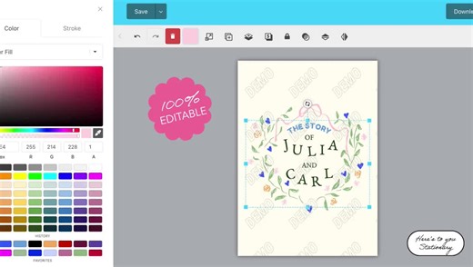 Floral Wedding Name Card Template, Hand Drawn Place Card, Ribbon, Handwritten Fonts, Garden Party Invite, Editable | 08 - Etsy