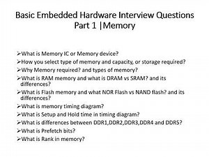 Basic Embedded Hardware Interview Questions Part 1 Memory
