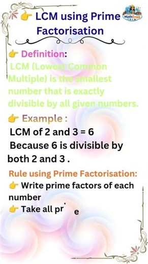 🔢 LCM Using Prime Factorisation ✨🚀Step-by-Step Examples • Quick Learning 📚🔥