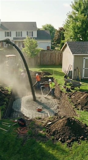 Construimos una piscina rectangular moderna en un patio trasero común ✨
