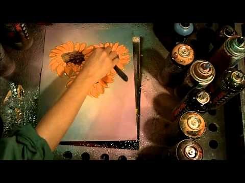 How to spray paint sunflowers, spray paint flowers