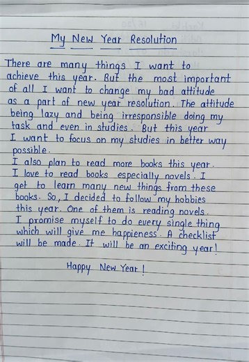New Year Resolution short essay | essay writing | new year 2026 | essay in English