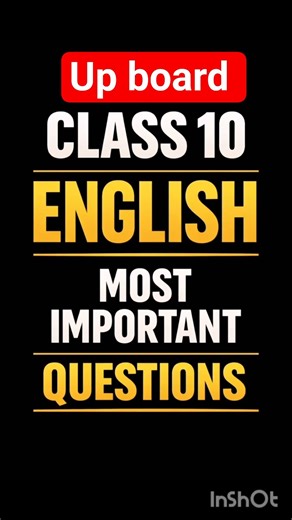CBSE Class 10 English Important Questions | Pass in One Day