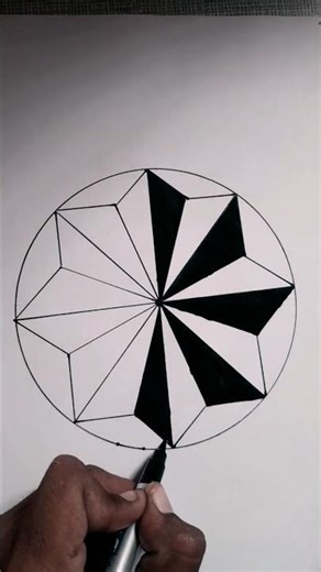 3D Illusion Circle Drawing #drawing #shorts