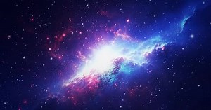 Space Cosmic Background Of Supernova Nebula And Stars, Glowing Mysterious Universe