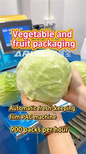 Automatic fruit and vegetable packing machine can pack naked and with tray #arubapack