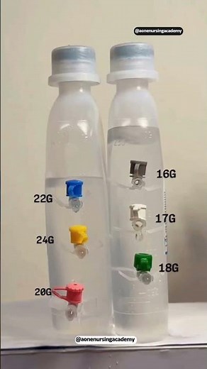 IV Cannula Flow Rate Comparison (16G vs 18G vs 20G vs 22G vs 24G) 💉 #shorts #tips