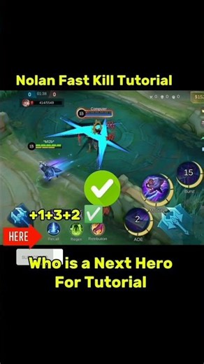 Nolan Fast Enemy Kill Skill Combo Tutorial Mobile Legends #nolan #mlbb #tutorial #mobilelegends