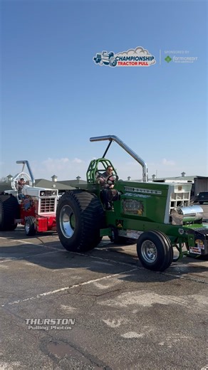 A pair of Super Farm pulling tractors getting towed at #NFMS26! #TractorPulling #Tractor #Farming