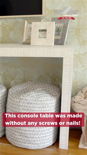 73 reactions | No screws or nails needed to hold this DIY table together! That’s the magic of @titebondproducts Original Wood Glue! Full tutorial here⬇️ https://bit.ly/459xn8h . #DIYfurniture #livingroomdecor #livingroomideas #familyroomstyle #consoletable #Titebond | Today's Homeowner | Facebook