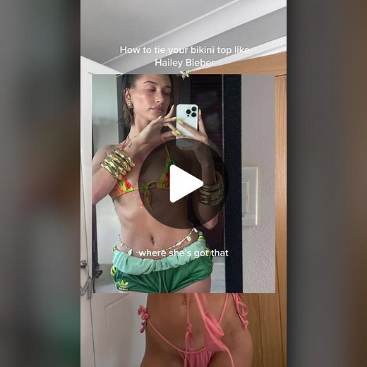 How to Tie Your Bikini Top Like Hailey Bieber | Easy Tutorial