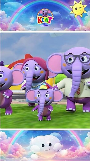 Gray Clouds Go Away 🌧️ #shorts #rainraingoaway #nurseryrhymes #kenttheelephant