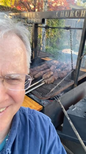 M6 starts here. Tri tip on the grill. Men, meal and a message on a Monday. We’re at Brea, CA on Orange County. More to come. | Phil Van Horn