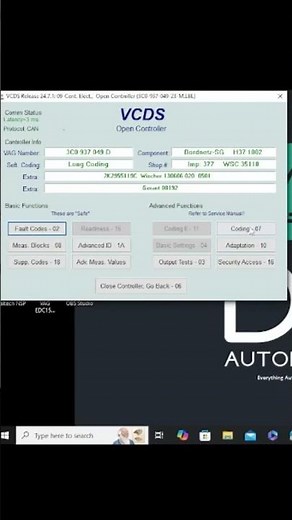 VCDS saving module coding