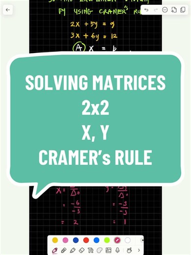 Menyelesaikan Sistem 2x2 Menggunakan Aturan Cramer