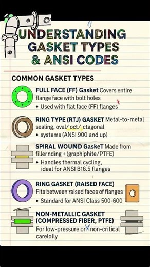 Gasket Type & ANSI Codes Explained #GasketTypes #ANSICodes #OilAndGasIndustry #MechanicalEngineering