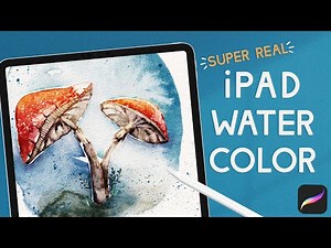 How to Paint Watercolor in Procreate: Mushroom Tutorial (AquaReal Brushes!)