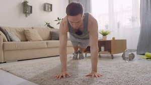 Young Man Doing Forearm Straight-arm Planks Stock Footage SBV-338496575 - Storyblocks