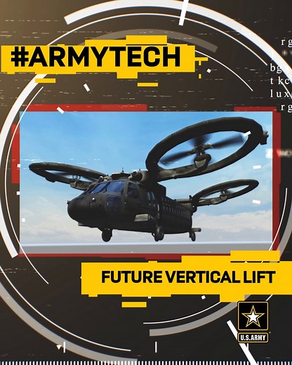 The future of #ArmyTech! Future Vertical Lift Program is committed to developing critical combat systems, ensuring #ArmyAviation maintains vertical lift dominance over enemy forces in future Multi-Domain Operations. The FVL provides manned, unmanned, and optionally manned platforms providing greater lethality, range, speed, payload, and survivability on the future battlefield. | U.S. Army