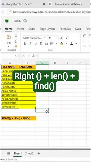 Excel RIGHT + LEN + FIND Formula | Extract Text Made Easy