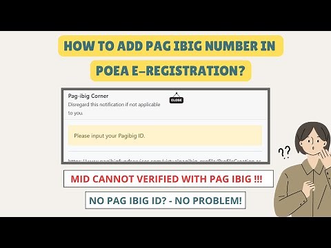 HOW TO ADD PAG IBIG NUMBER IN POEA E-REGISTRATION 2023?
