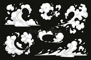 Comic Explosion Effect Set. Vector Dust Smoke Cloud, Puff, Mist, Fog, Watery Vapour, Cartoon Energy Blast and Motion Stock Vector - Illustration of puff, balloon: 230312756