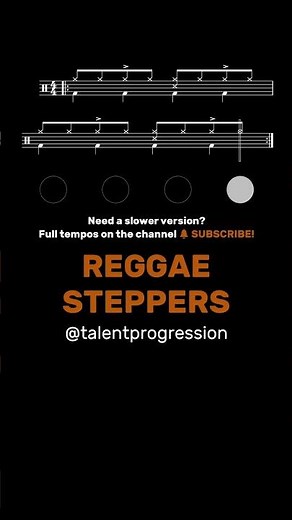 Reggae Steppers │ Drum Tutorial │ Sheet Music + Play-Along | 120 BPM #Shorts