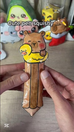 Cute capybara pen squishy 🦫✏️ #diy #squishy #cute #crafts #papersquishy #capybara