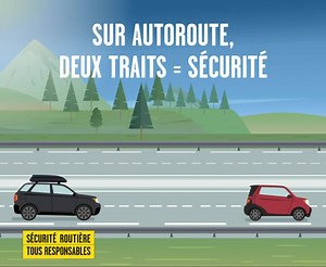 Vous empruntez l’autoroute pour rejoindre votre lieu de vacances ? Adaptez votre vitesse aux conditions de circulation et gardez vos distances avec le véhicule qui vous précède ! | Sécurité routière